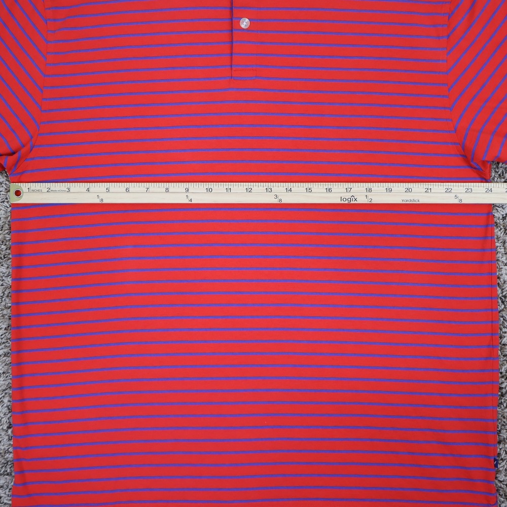 Callaway Golf Sport Polo Shirt Large Striped Red Blue Cotton‎ - Picture 10 of 12